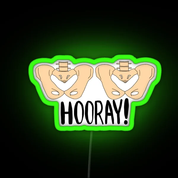 Hip Hip Hooray RGB Neon Sign