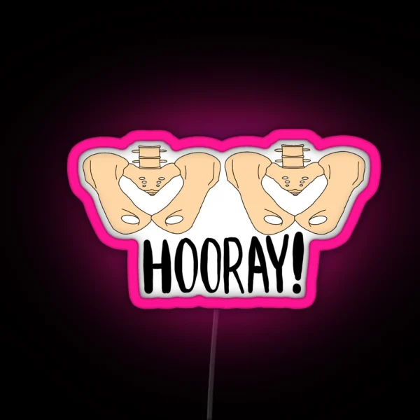 Hip Hip Hooray RGB Neon Sign