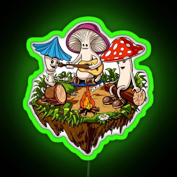 Hippie Magic Mushroom RGB Neon Sign