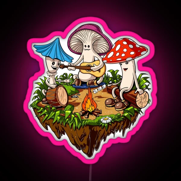 Hippie Magic Mushroom RGB Neon Sign