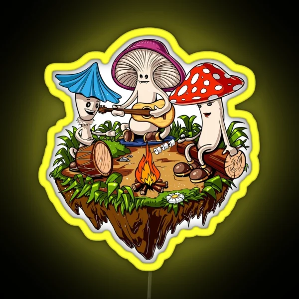 Hippie Magic Mushroom RGB Neon Sign