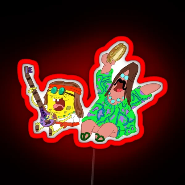 Hippie Spongebob And Patrick RGB Neon Sign