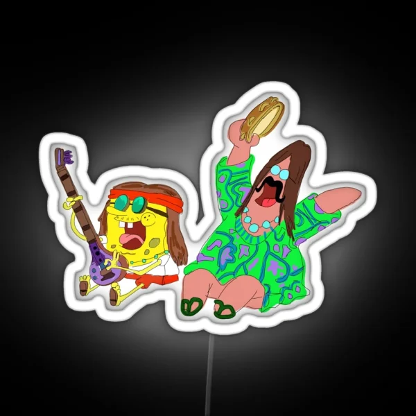 Hippie Spongebob And Patrick RGB Neon Sign
