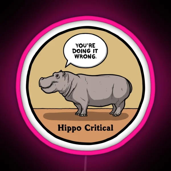 Hippo Critical RGB Neon Sign