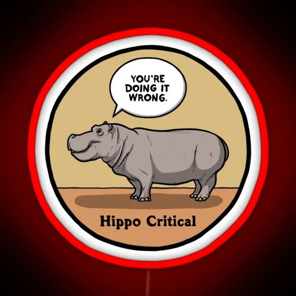 Hippo Critical RGB Neon Sign