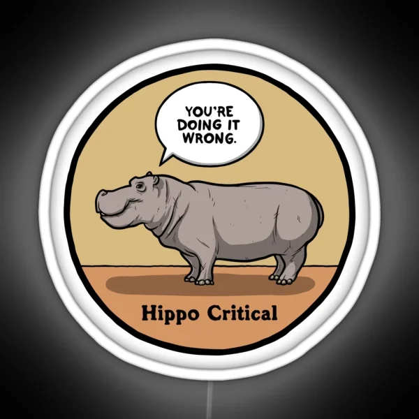 Hippo Critical RGB Neon Sign