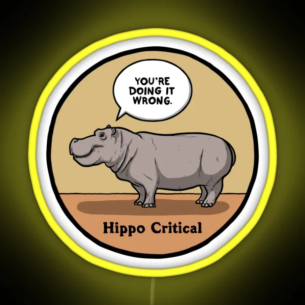 Hippo Critical RGB Neon Sign
