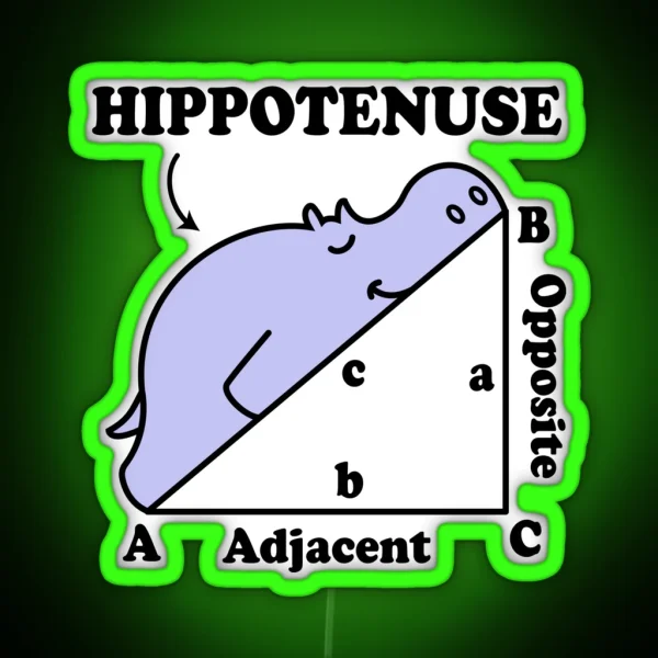 Hippotenuse Hypotenuse Math Pun RGB Neon Sign