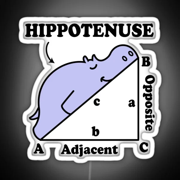 Hippotenuse Hypotenuse Math Pun RGB Neon Sign