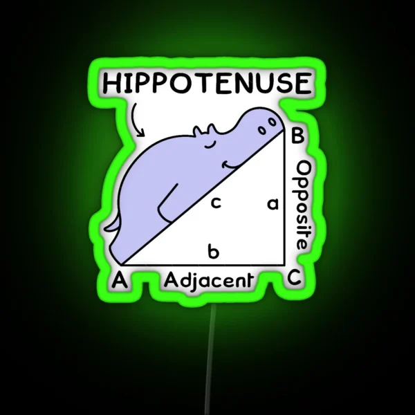 Hippotenuse Hypotenuse Math Pun RGB Neon Sign