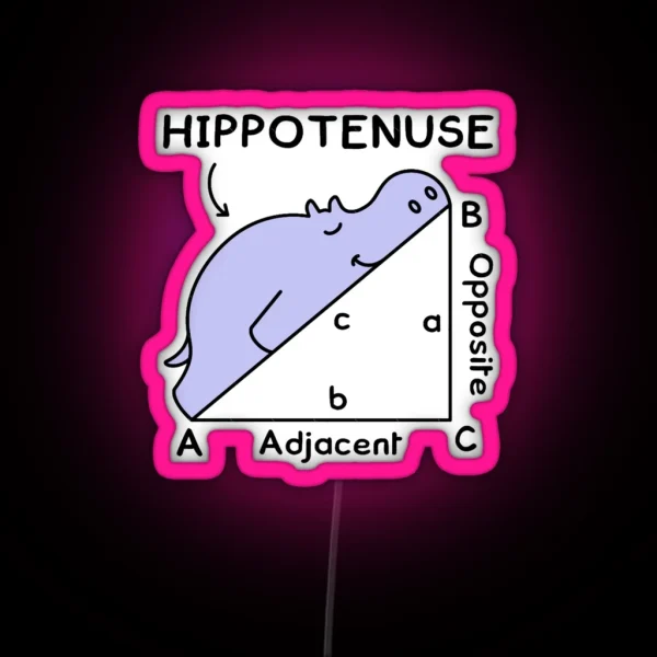 Hippotenuse Hypotenuse Math Pun RGB Neon Sign