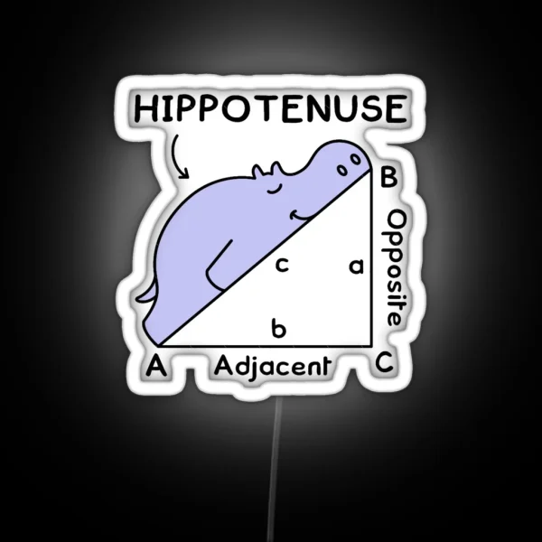 Hippotenuse Hypotenuse Math Pun RGB Neon Sign