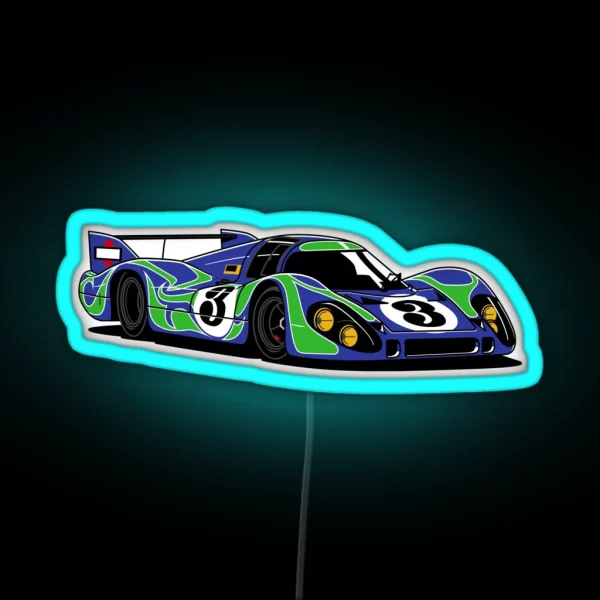 Hippy 917 Classic Lemans Race Car RGB Neon Sign