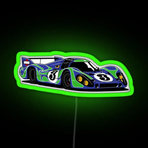 Hippy 917 Classic Lemans Race Car RGB Neon Sign