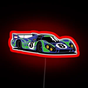 Hippy 917 Classic Lemans Race Car RGB Neon Sign