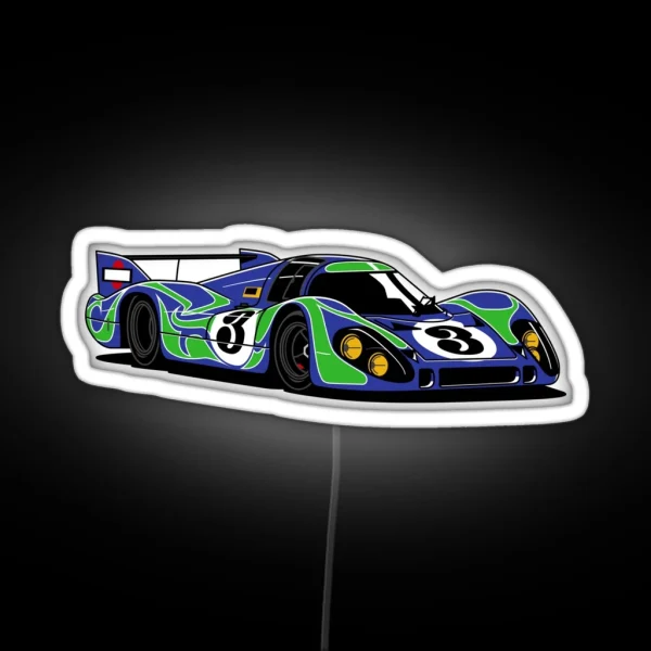 Hippy 917 Classic Lemans Race Car RGB Neon Sign