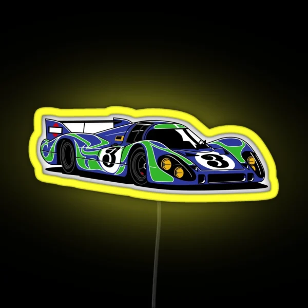 Hippy 917 Classic Lemans Race Car RGB Neon Sign