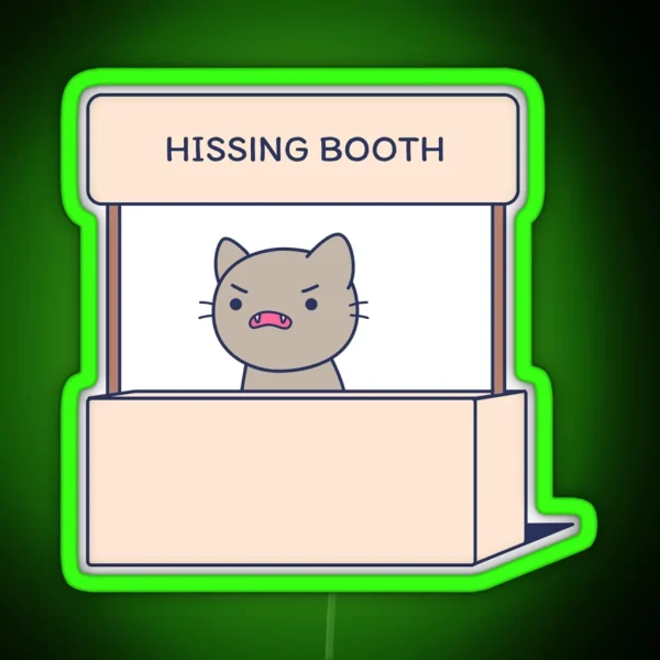 Hissing Booth Cat 2 RGB Neon Sign