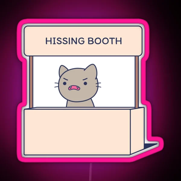 Hissing Booth Cat 2 RGB Neon Sign