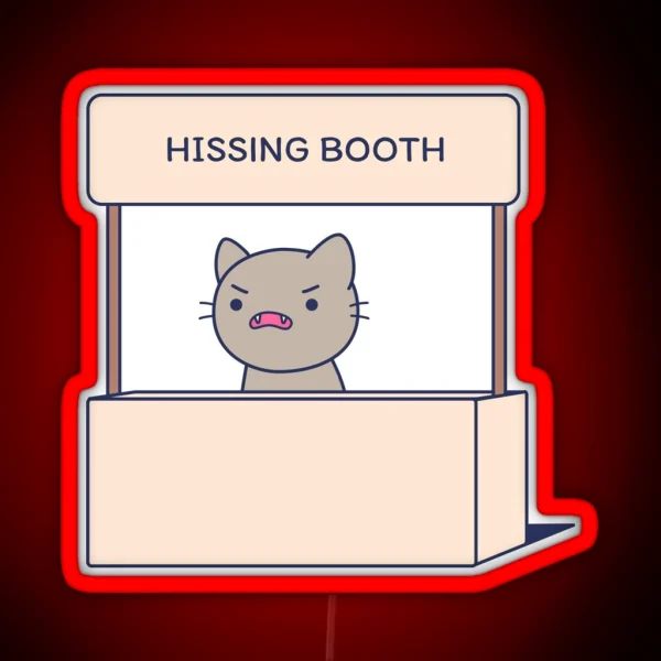 Hissing Booth Cat 2 RGB Neon Sign