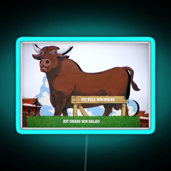Hit Bull Win Steak RGB Neon Sign