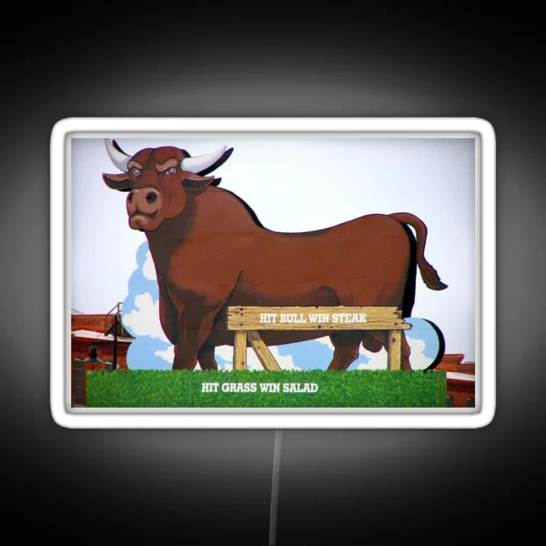 Hit Bull Win Steak RGB Neon Sign