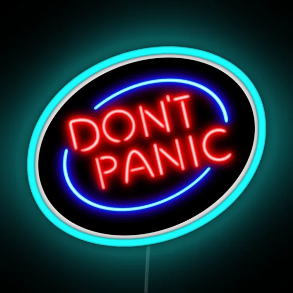 Hitchhiker S Guide Don T Panic Neon Sign RGB Neon Sign