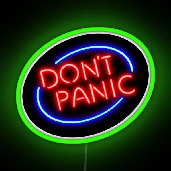 Hitchhiker S Guide Don T Panic Neon Sign RGB Neon Sign