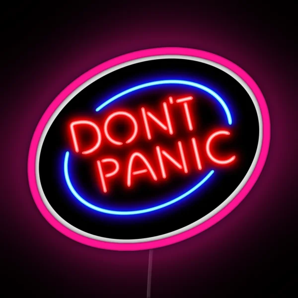 Hitchhiker S Guide Don T Panic Neon Sign RGB Neon Sign