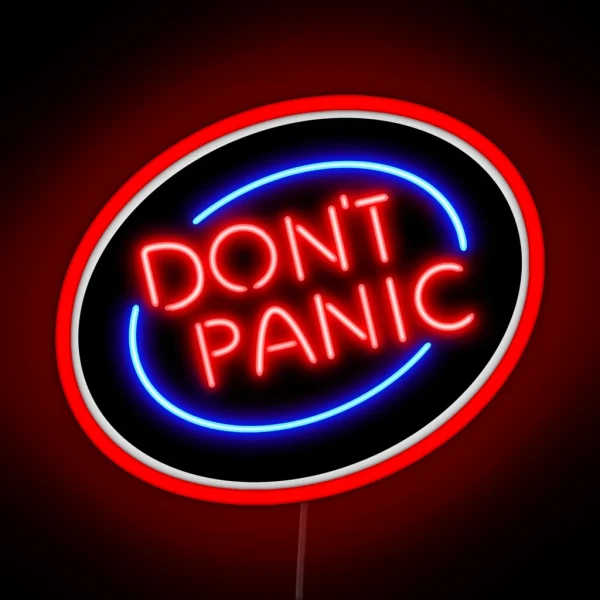 Hitchhiker S Guide Don T Panic Neon Sign RGB Neon Sign