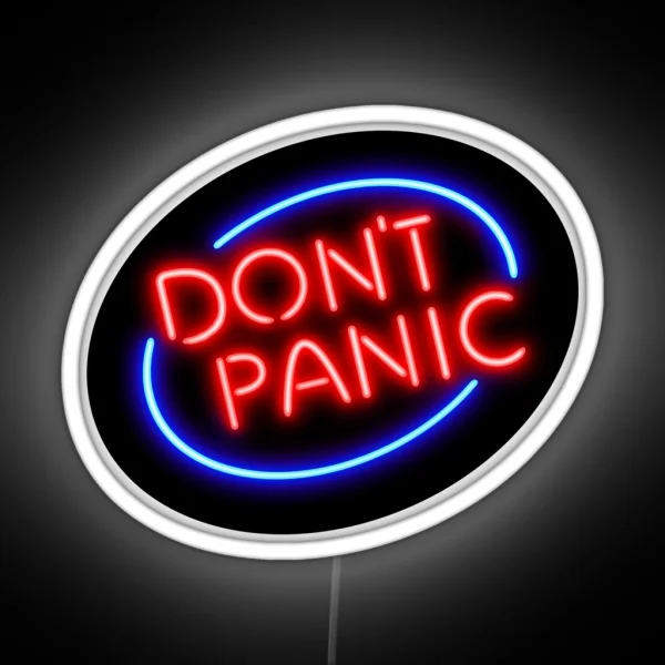 Hitchhiker S Guide Don T Panic Neon Sign RGB Neon Sign