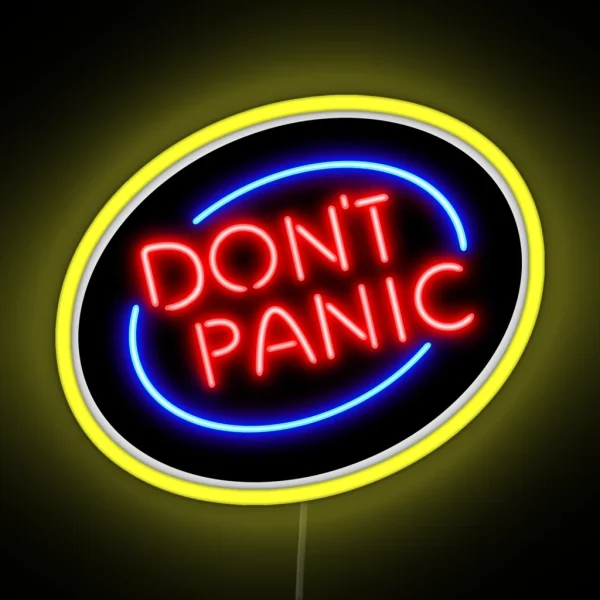 Hitchhiker S Guide Don T Panic Neon Sign RGB Neon Sign
