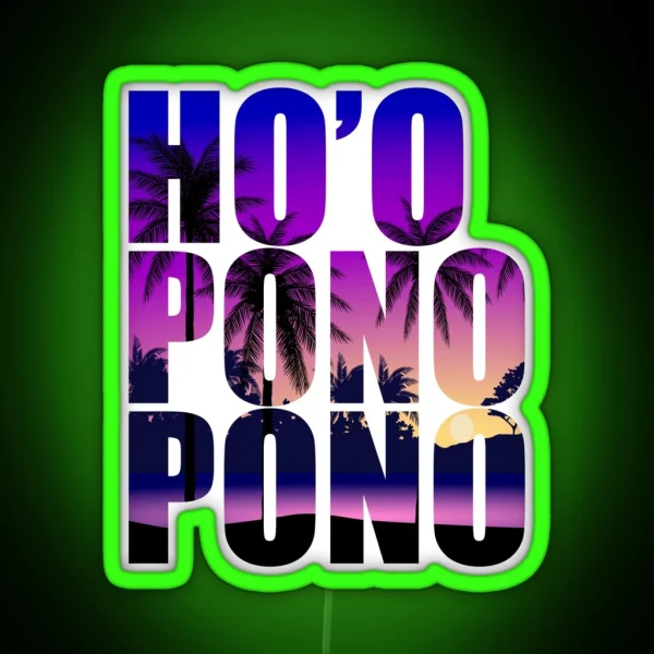 Ho Oponopono Happiness Transform To Success RGB Neon Sign