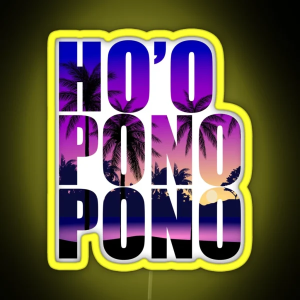 Ho Oponopono Happiness Transform To Success RGB Neon Sign