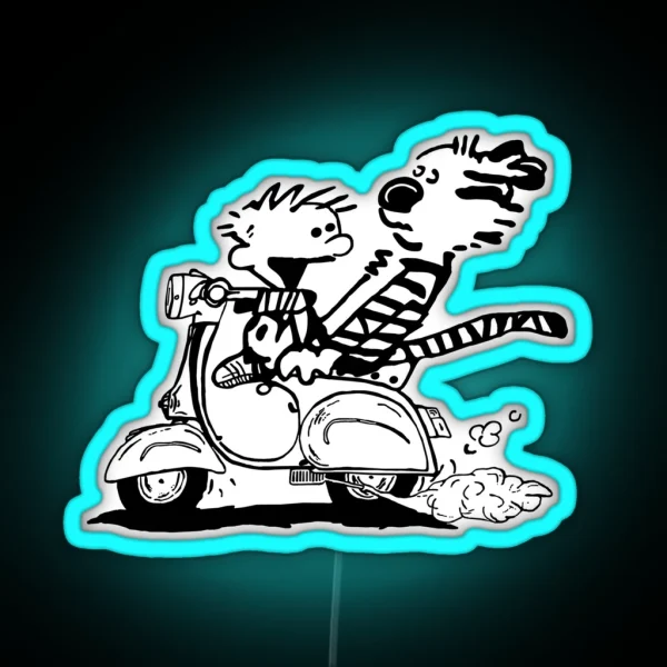 Hobbes And Calvin RGB Neon Sign