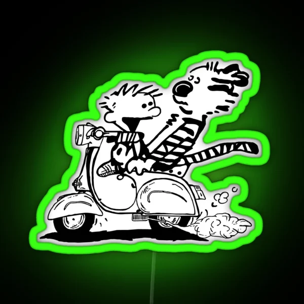 Hobbes And Calvin RGB Neon Sign