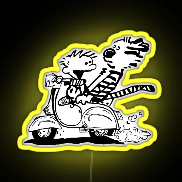 Hobbes And Calvin RGB Neon Sign