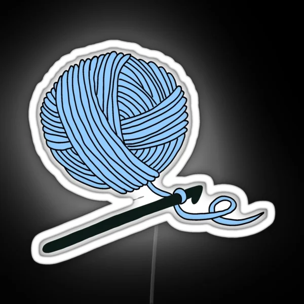 Hobby Illustrations Pastel Blue Crochet RGB Neon Sign