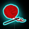 Hobby Illustrations Red Christmas Crochet RGB Neon Sign - Image 2
