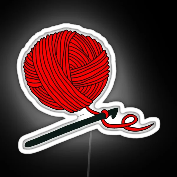 Hobby Illustrations Red Christmas Crochet RGB Neon Sign