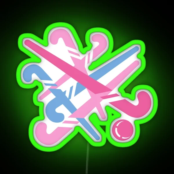 Hockey Stick Pastel Colors RGB Neon Sign