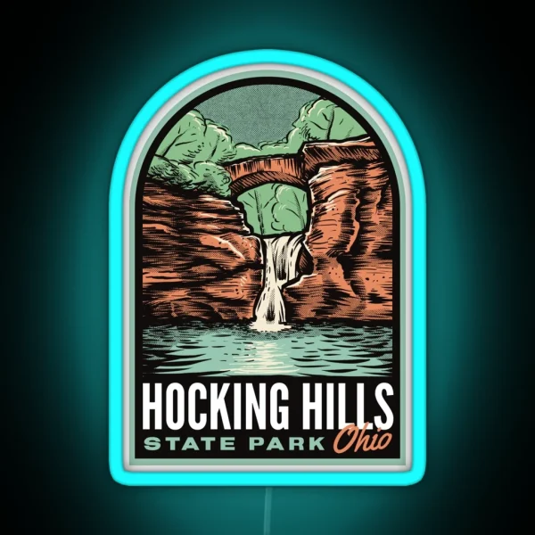 Hocking Hills State Park Ohio Vintage RGB Neon Sign