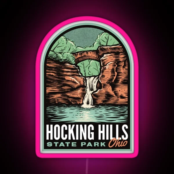 Hocking Hills State Park Ohio Vintage RGB Neon Sign