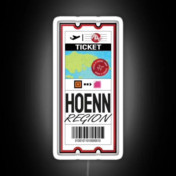 Hoenn Airplane Ticket RGB Neon Sign