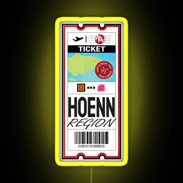 Hoenn Airplane Ticket RGB Neon Sign