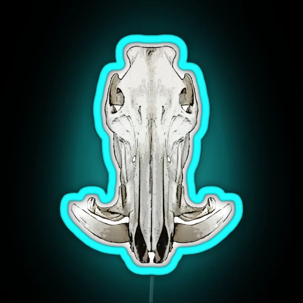 Hog Skull RGB Neon Sign