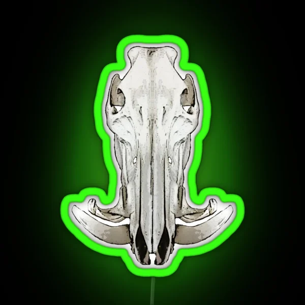 Hog Skull RGB Neon Sign