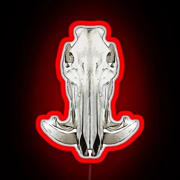 Hog Skull RGB Neon Sign