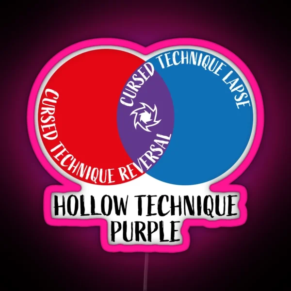 Hollow Technique Purple RGB Neon Sign