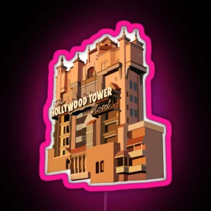 Hollywood Studios Tower Of Terror Building RGB Neon Sign